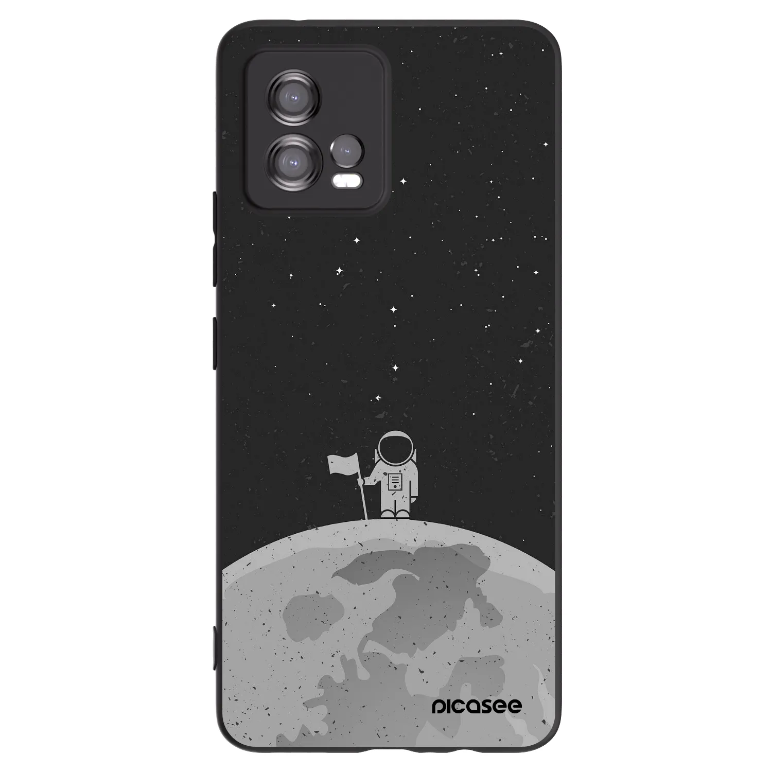 Picasee crna silikonska maskica za Motorola Moto G72 - Astronaut