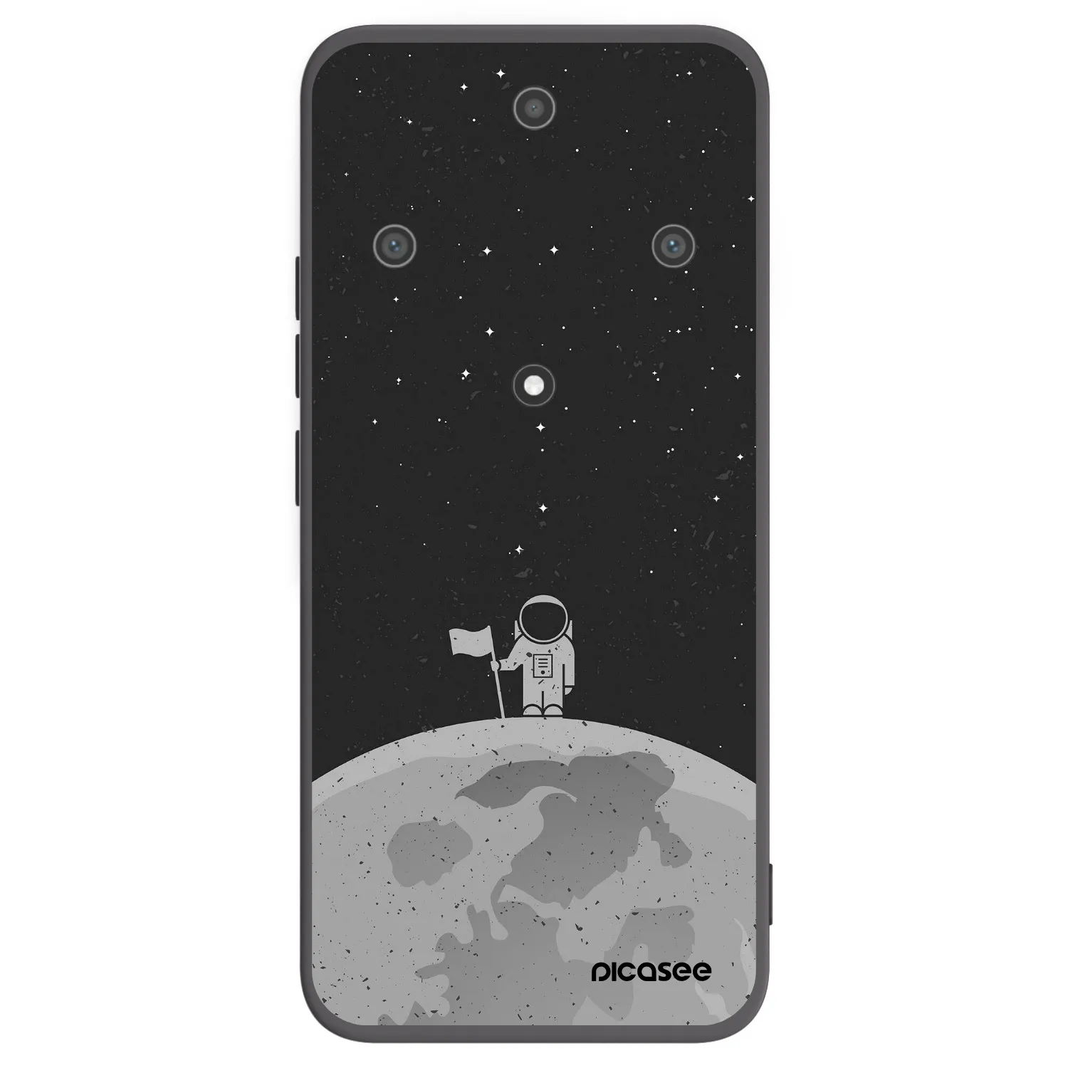 Picasee crna silikonska maskica za Honor Magic5 Lite 5G - Astronaut