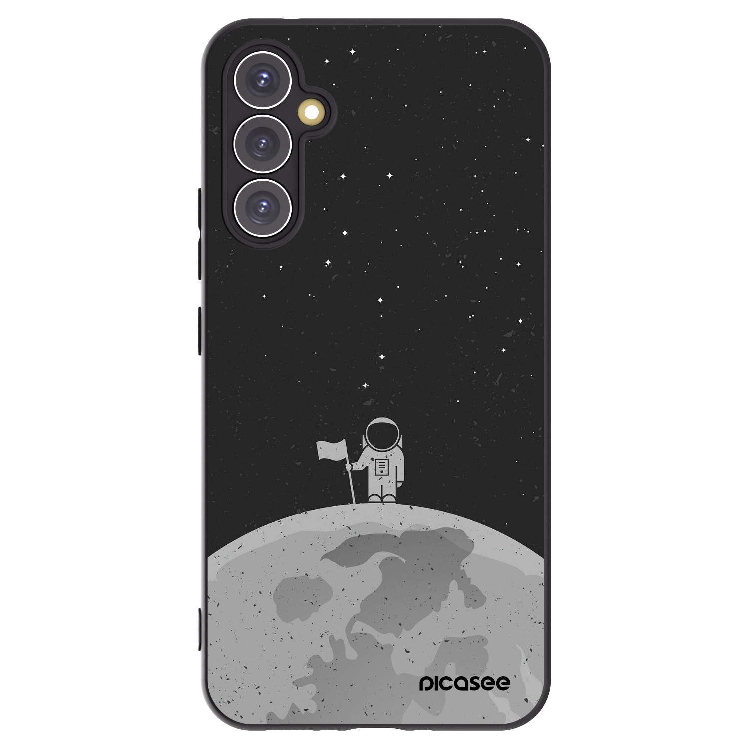 Picasee crna silikonska maskica za Samsung Galaxy A34 5G A346B - Astronaut