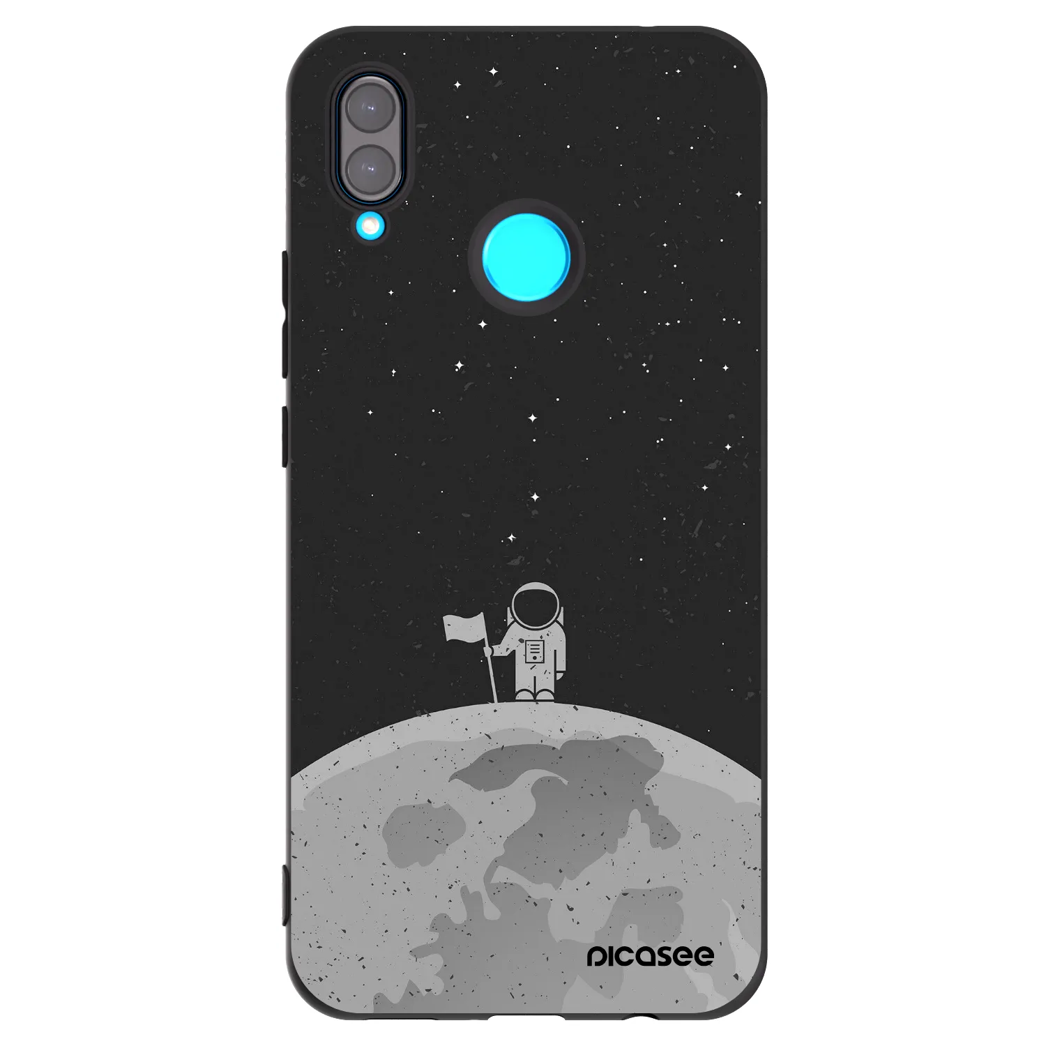 Picasee crna silikonska maskica za Huawei Nova 3 - Astronaut