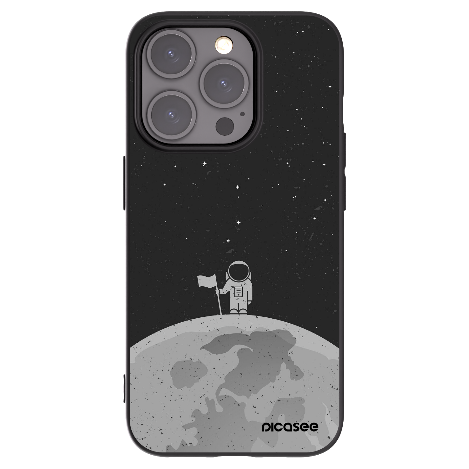 Picasee crna silikonska maskica za Apple iPhone 15 Pro - Astronaut