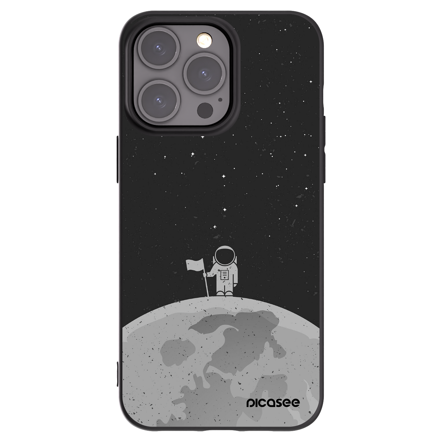 Picasee crna silikonska maskica za Apple iPhone 15 Pro Max - Astronaut