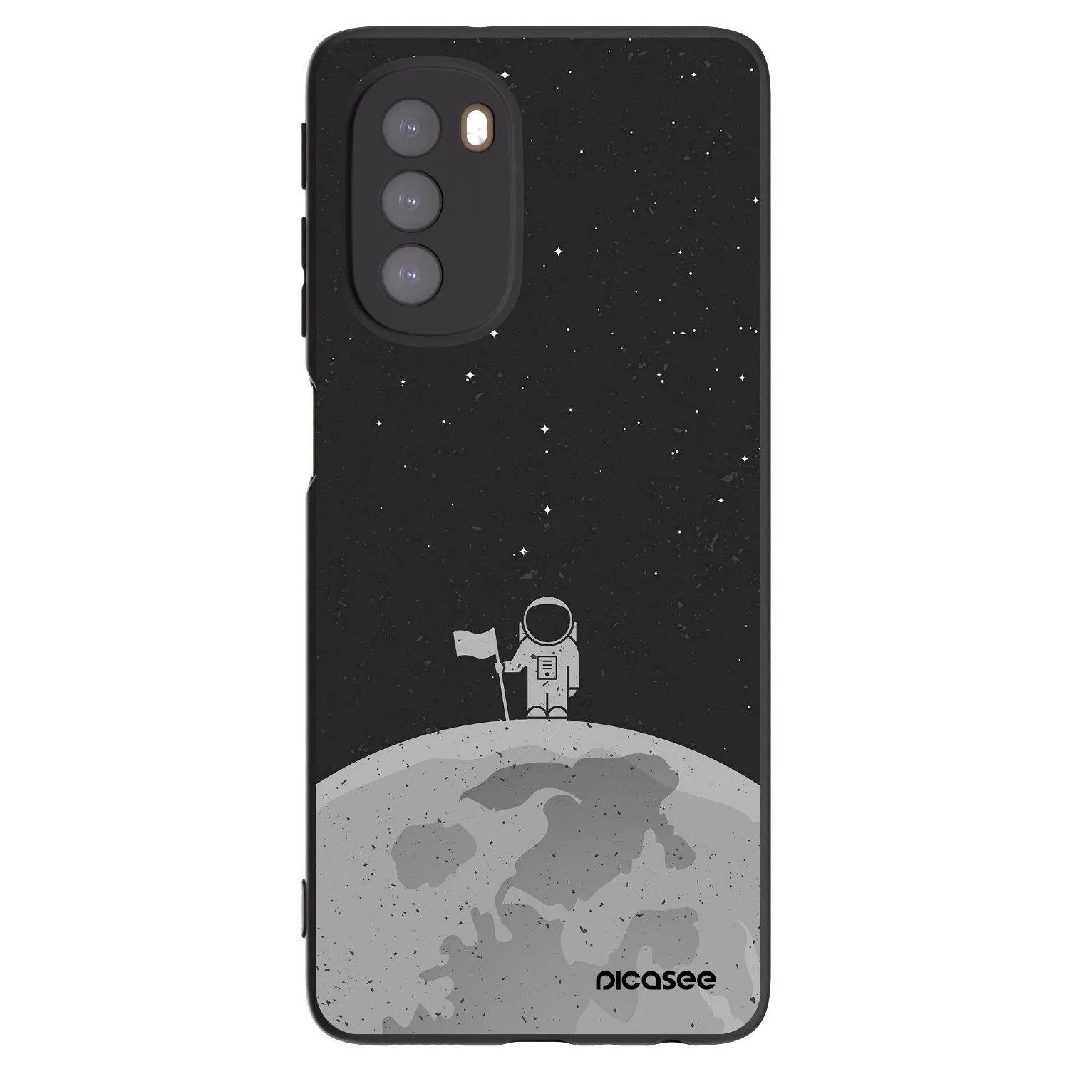 Picasee crna silikonska maskica za Motorola Moto G51 - Astronaut