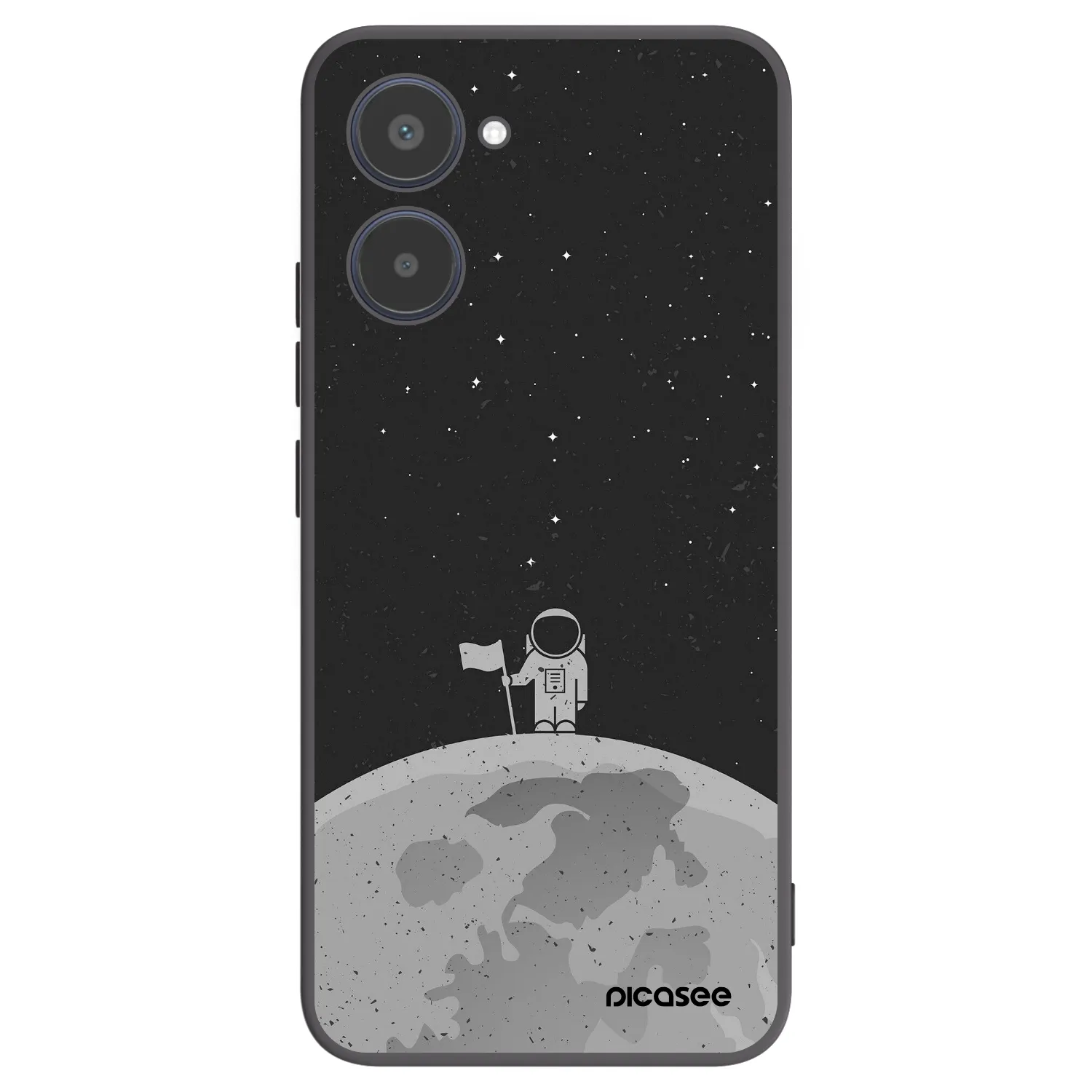 Picasee crna silikonska maskica za Realme 10 4G - Astronaut