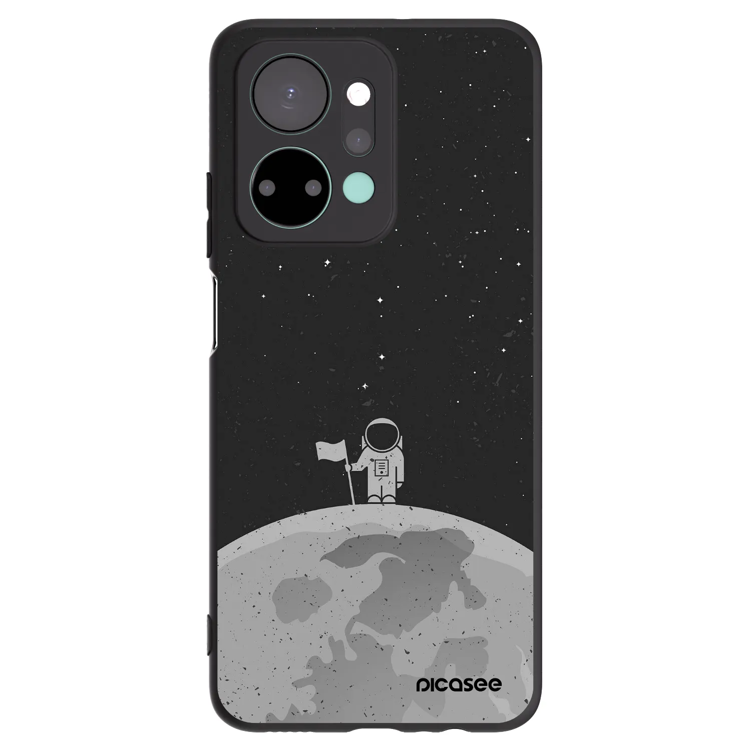 Picasee crna silikonska maskica za Honor X7a - Astronaut