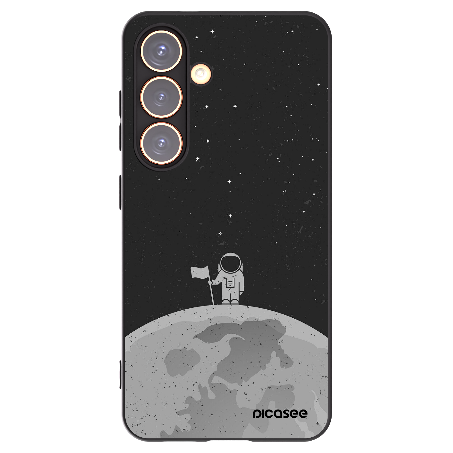 Picasee crna silikonska maskica za Samsung Galaxy S24 S921B 5G - Astronaut