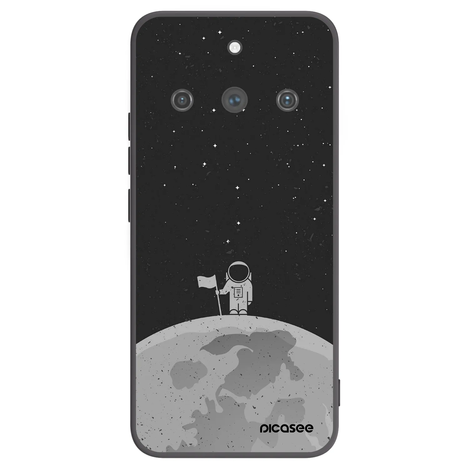 Picasee crna silikonska maskica za Realme 11 Pro+ - Astronaut