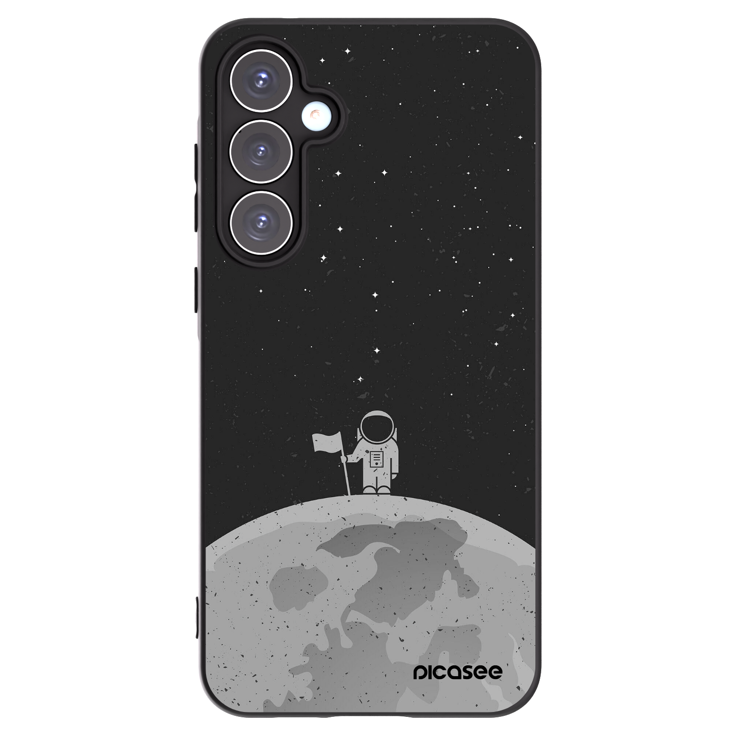 Picasee crna silikonska maskica za Samsung Galaxy A55 5G A556B - Astronaut