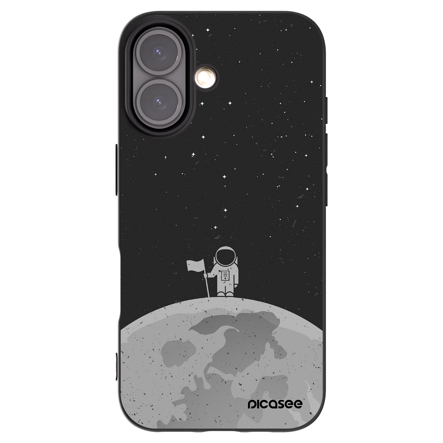 Picasee crna silikonska maskica za Apple iPhone 16 - Astronaut
