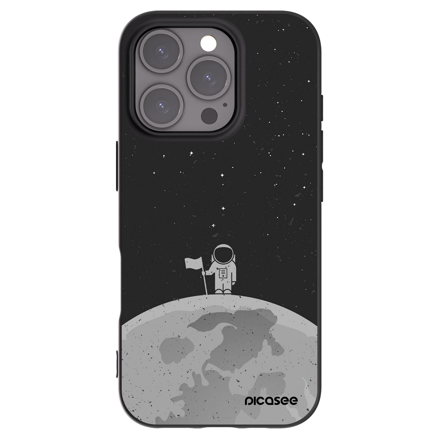 Picasee crna silikonska maskica za Apple iPhone 16 Pro - Astronaut