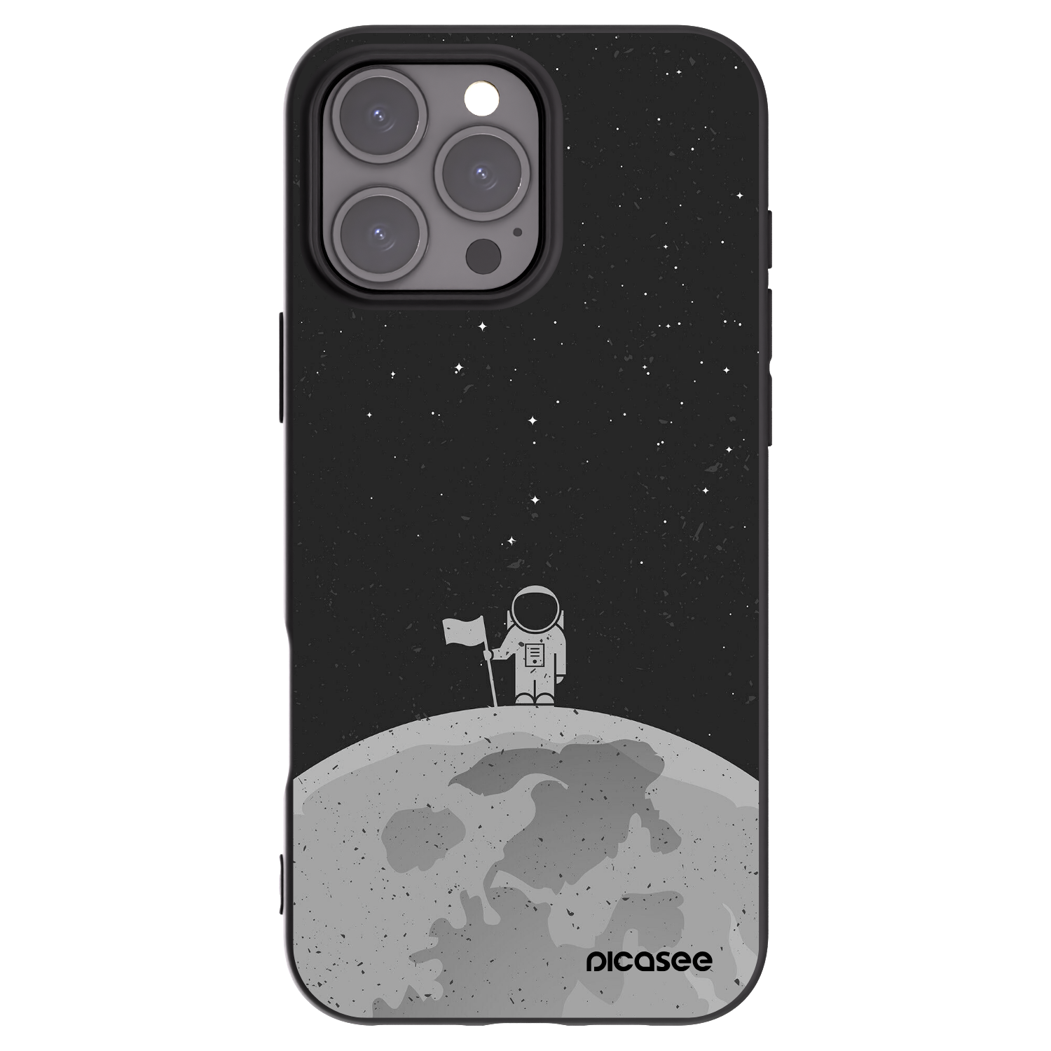 Picasee crna silikonska maskica za Apple iPhone 16 Pro Max - Astronaut