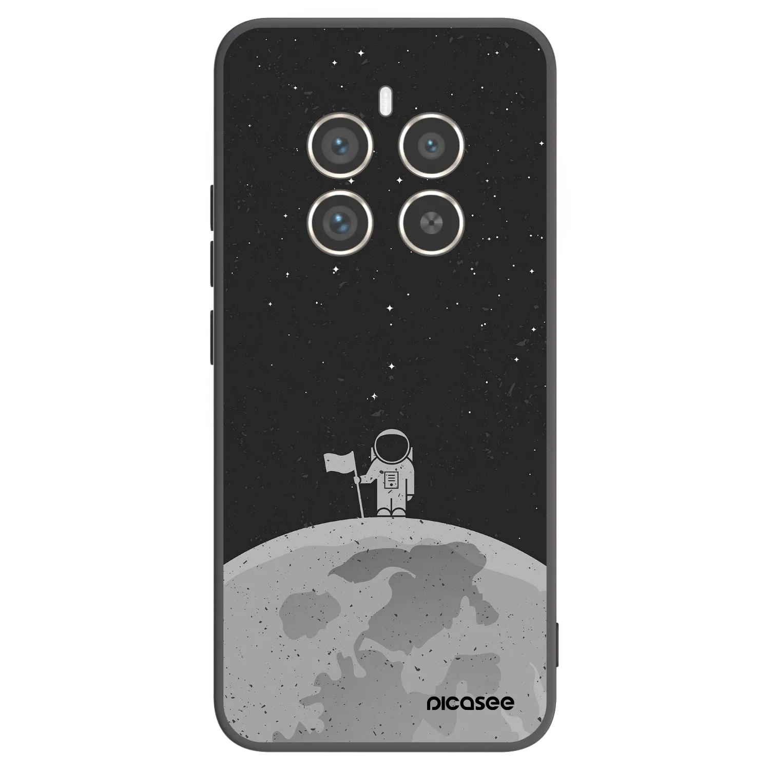 Picasee crna silikonska maskica za Realme 12 Pro 5G - Astronaut
