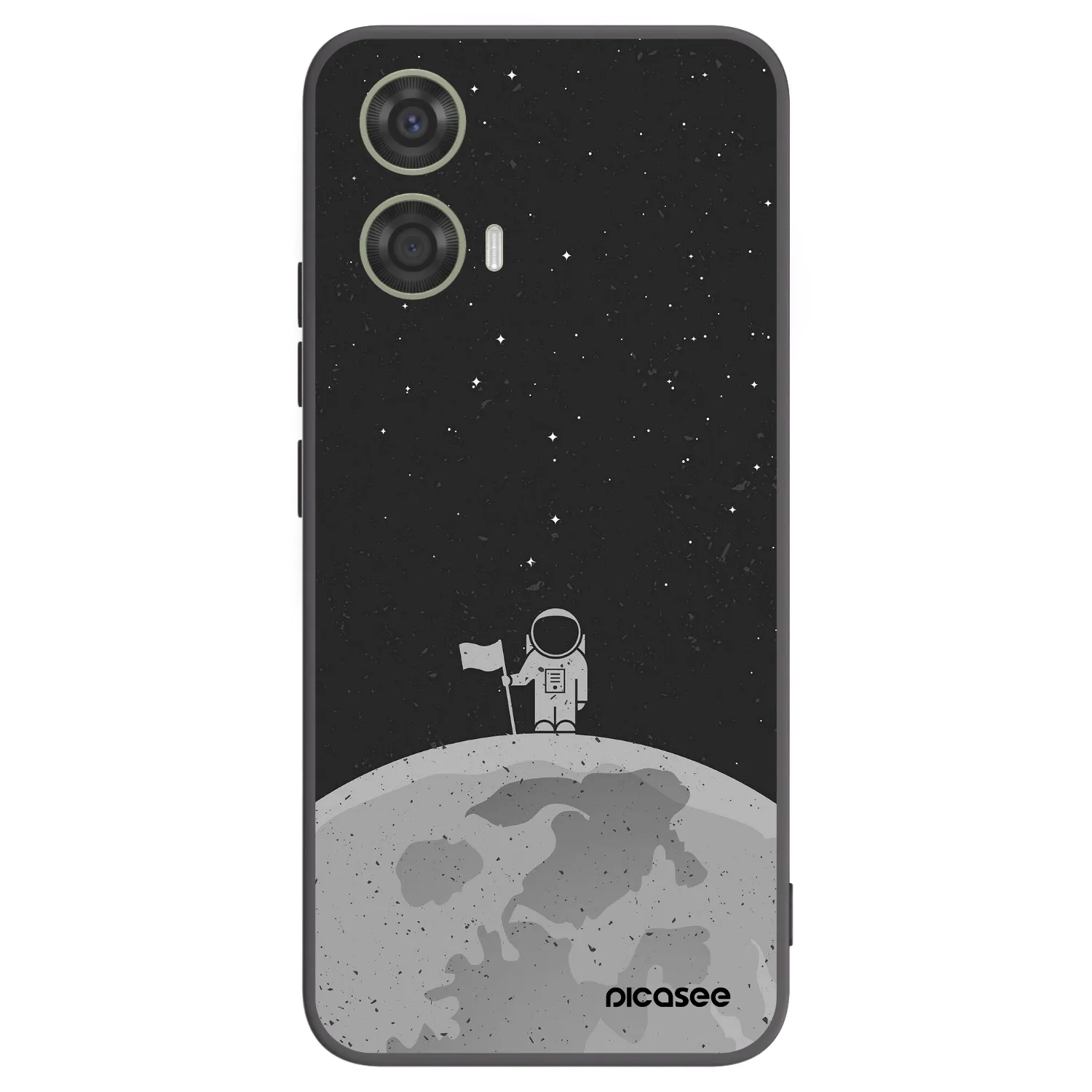 Picasee crna silikonska maskica za Motorola Moto G24 - Astronaut