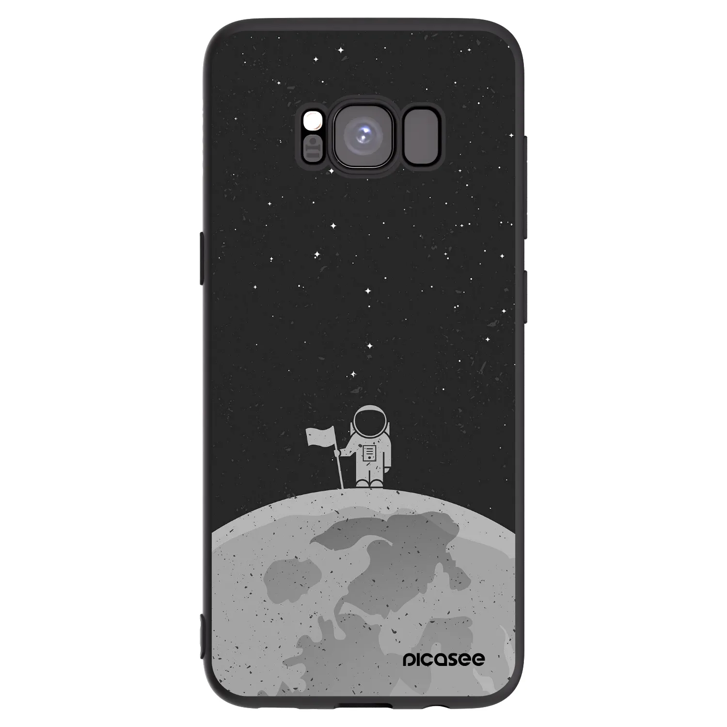 Picasee crna silikonska maskica za Samsung Galaxy S8 G950F - Astronaut