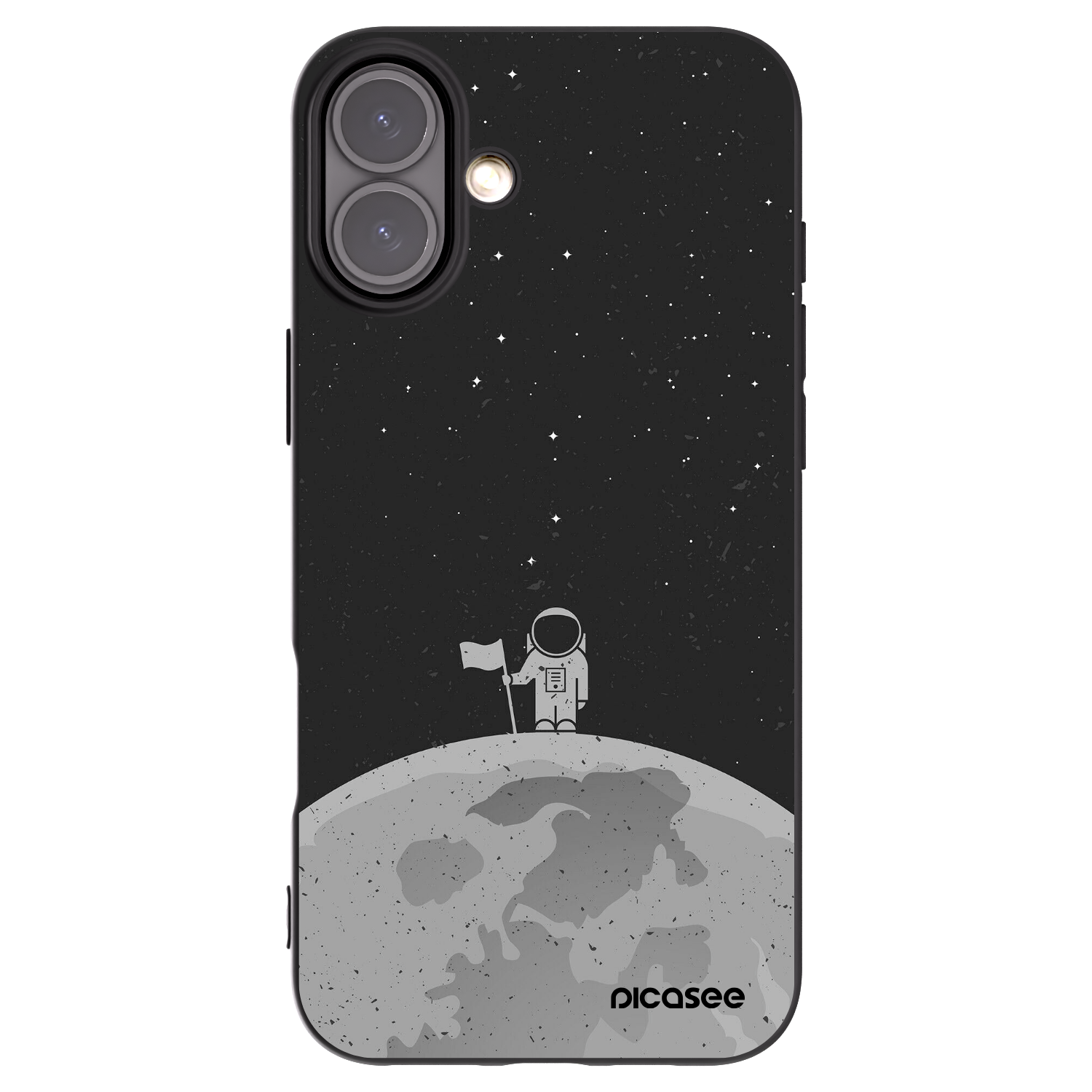 Picasee crna silikonska maskica za Apple iPhone 16 Plus - Astronaut
