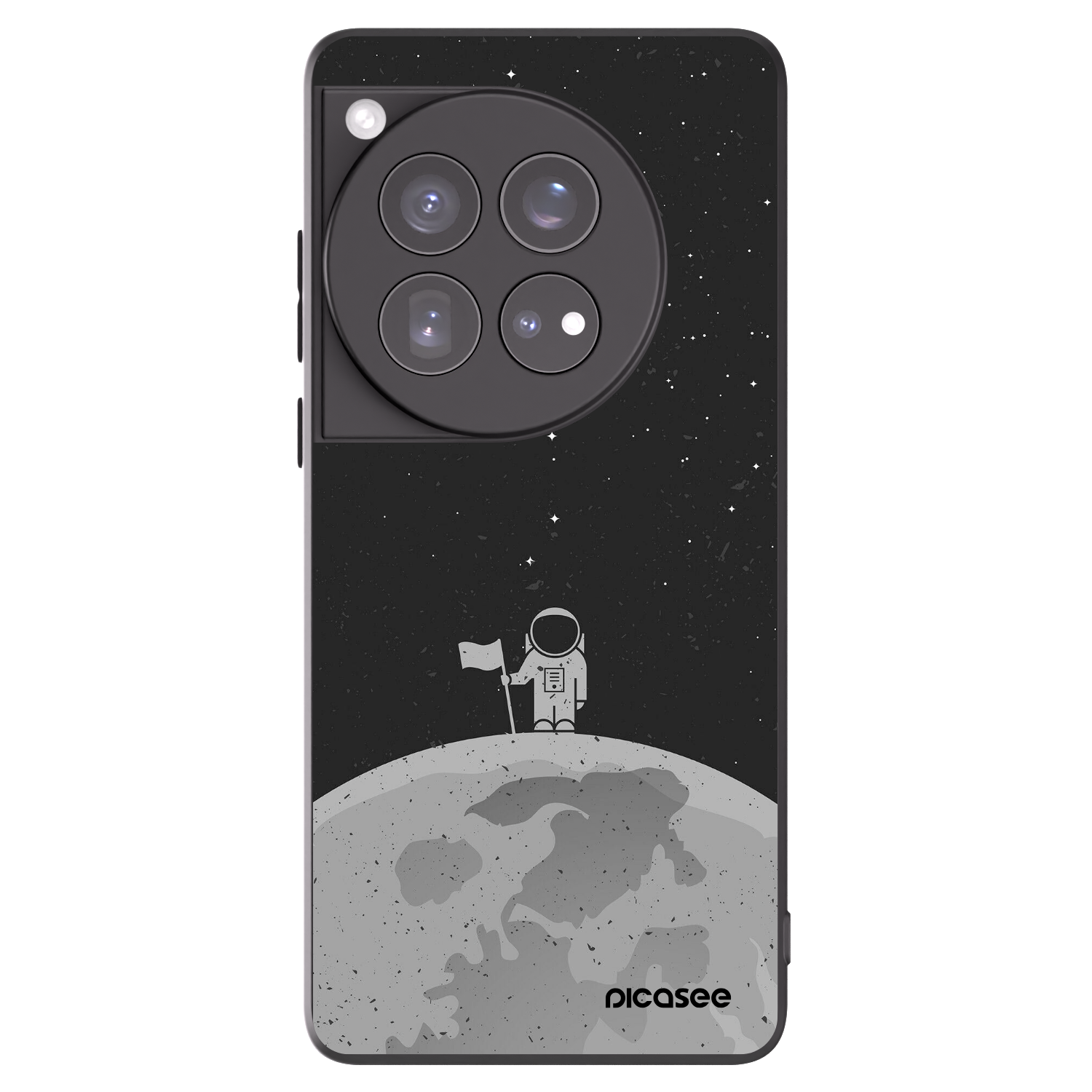 Picasee crna silikonska maskica za OnePlus 12 5G - Astronaut