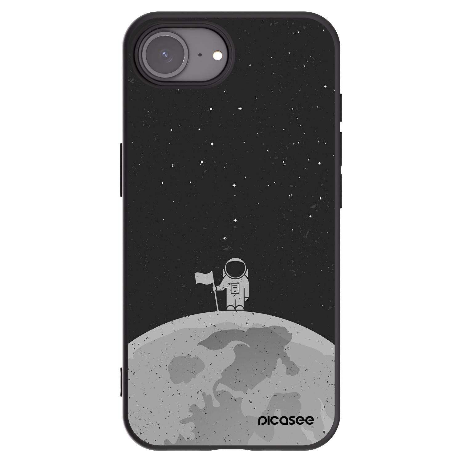 Picasee crna silikonska maskica za Apple iPhone 16e - Astronaut