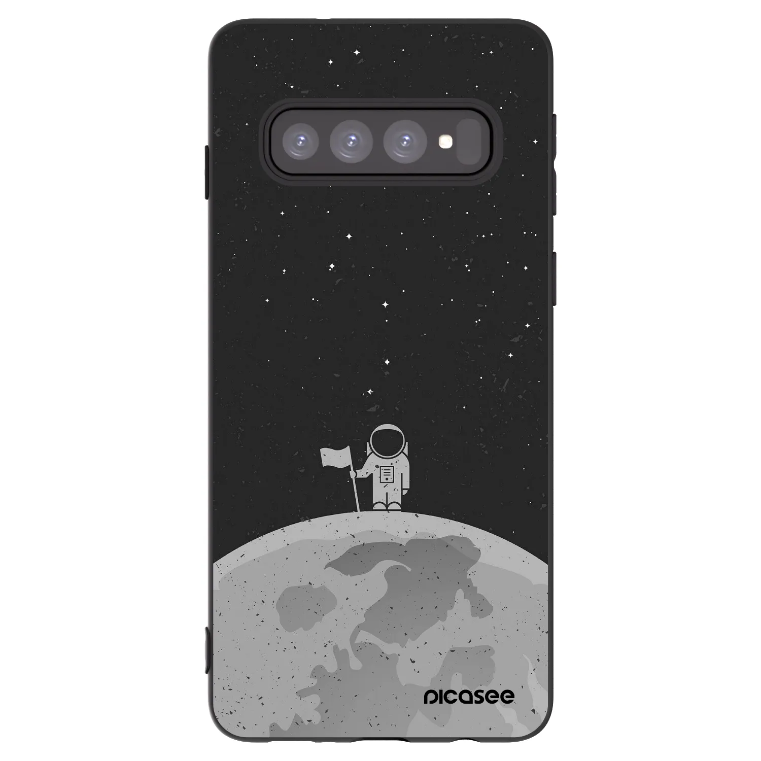 Picasee crna silikonska maskica za Samsung Galaxy S10 G973 - Astronaut