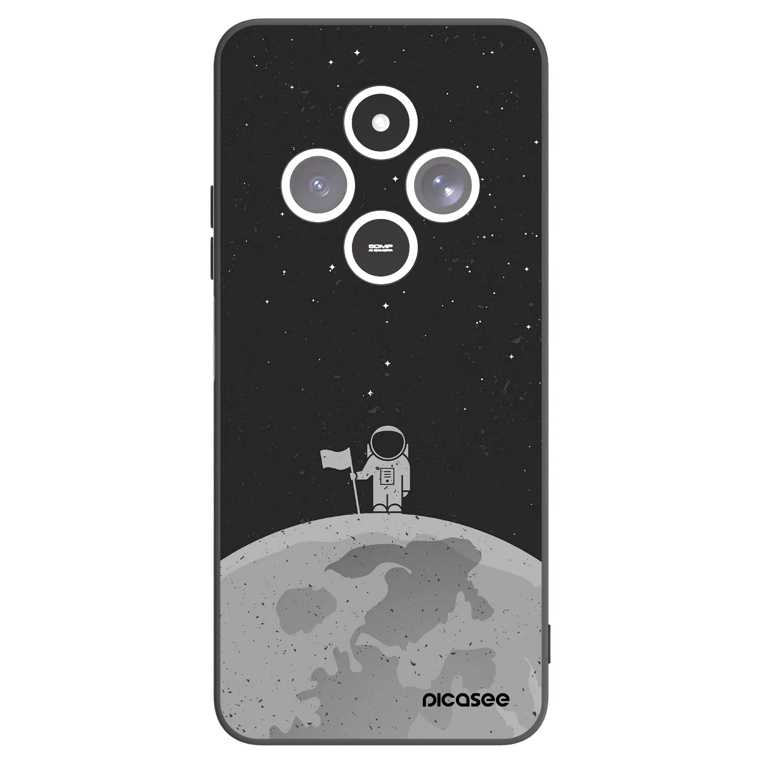 Picasee crna silikonska maskica za Xiaomi Redmi 14C - Astronaut