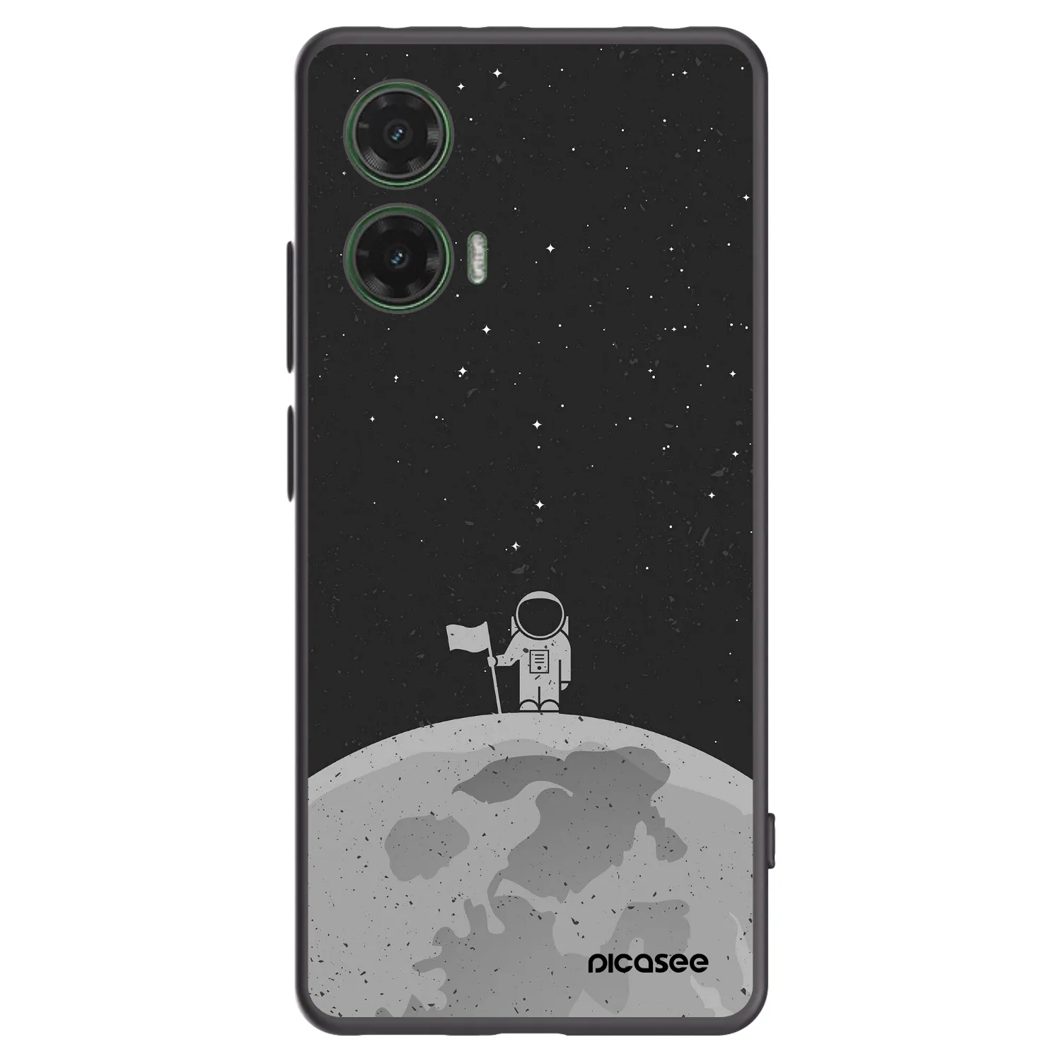 Picasee crna silikonska maskica za Motorola Moto G35 5G - Astronaut