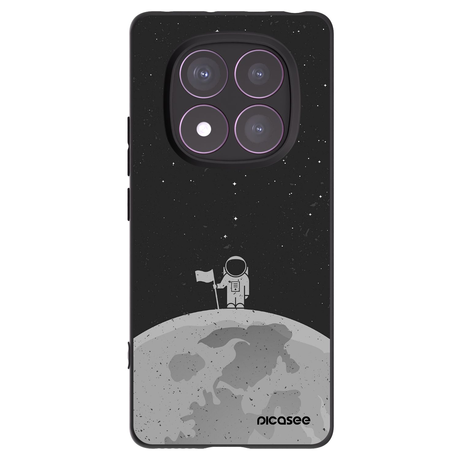 Picasee crna silikonska maskica za Xiaomi Redmi Note 14 Pro 4G - Astronaut