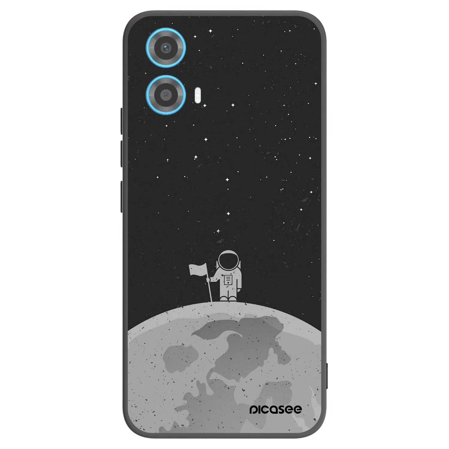 Picasee crna silikonska maskica za Motorola Moto G34 5G - Astronaut