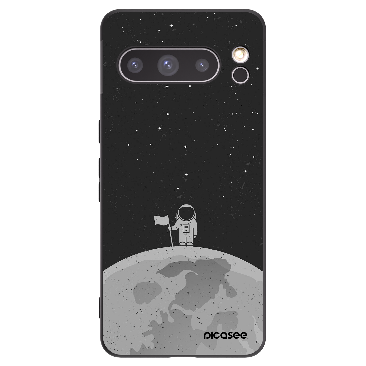 Picasee crna silikonska maskica za Google Pixel 8 Pro - Astronaut