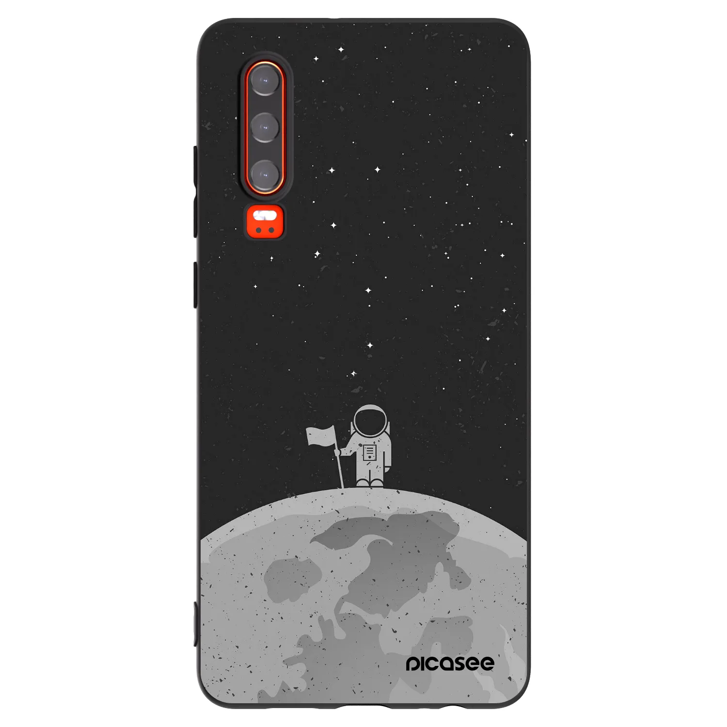 Picasee crna silikonska maskica za Huawei P30 - Astronaut