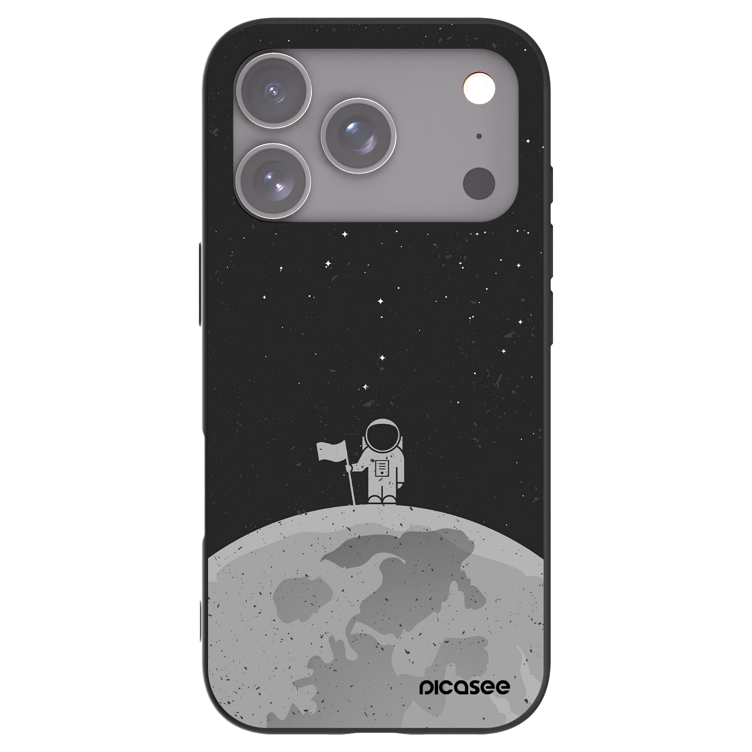 Picasee crna silikonska maskica za Apple iPhone 17 Pro - Astronaut