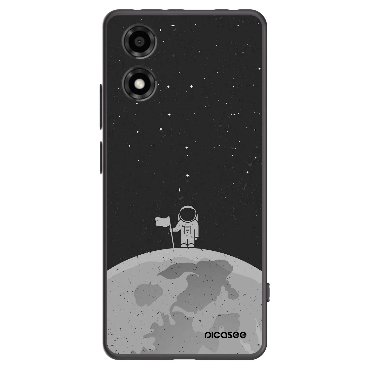 Picasee crna silikonska maskica za Motorola Moto E14 - Astronaut