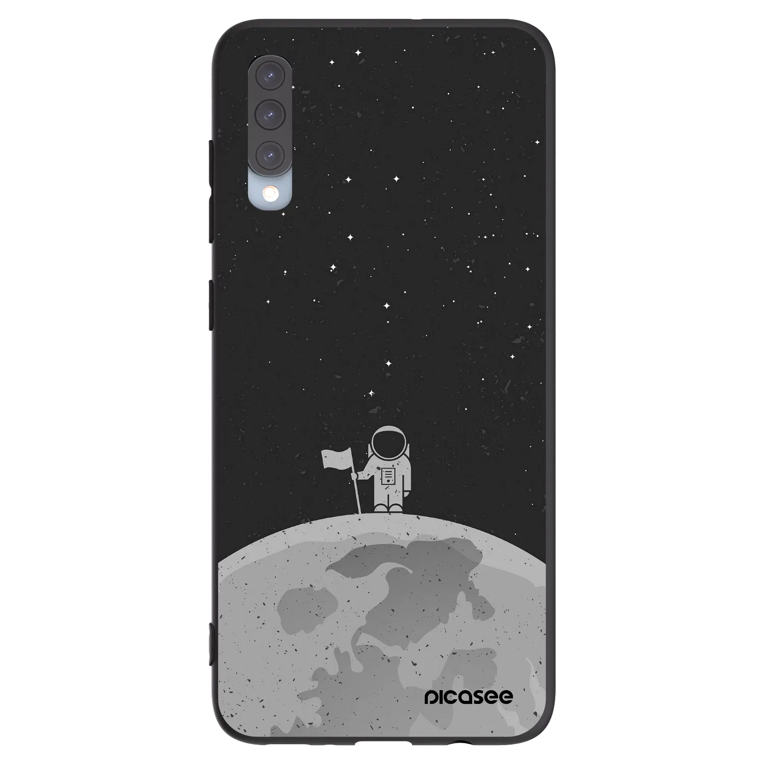 Picasee crna silikonska maskica za Samsung Galaxy A70 A705F - Astronaut