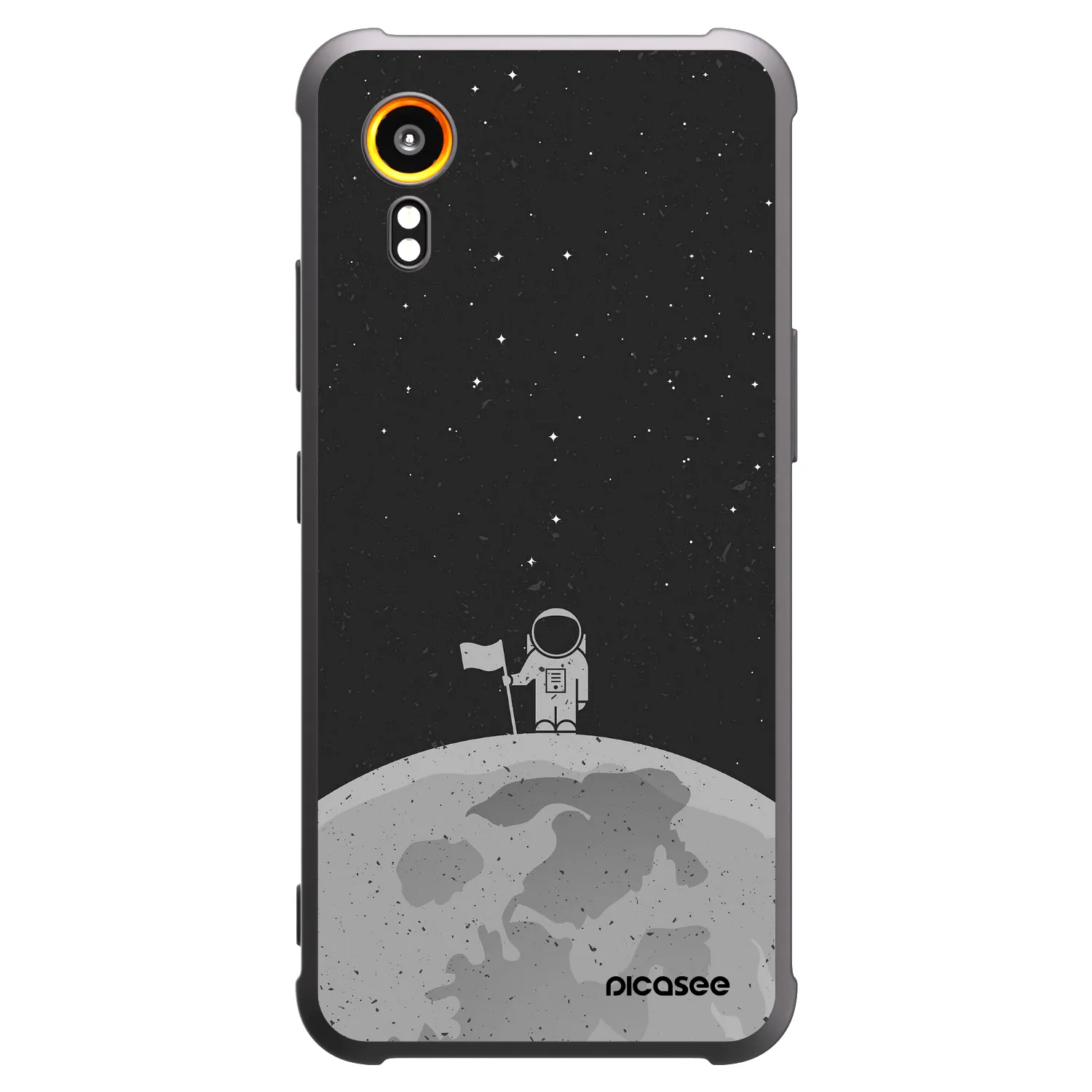Picasee crna silikonska maskica za Samsung Galaxy Xcover 7 - Astronaut