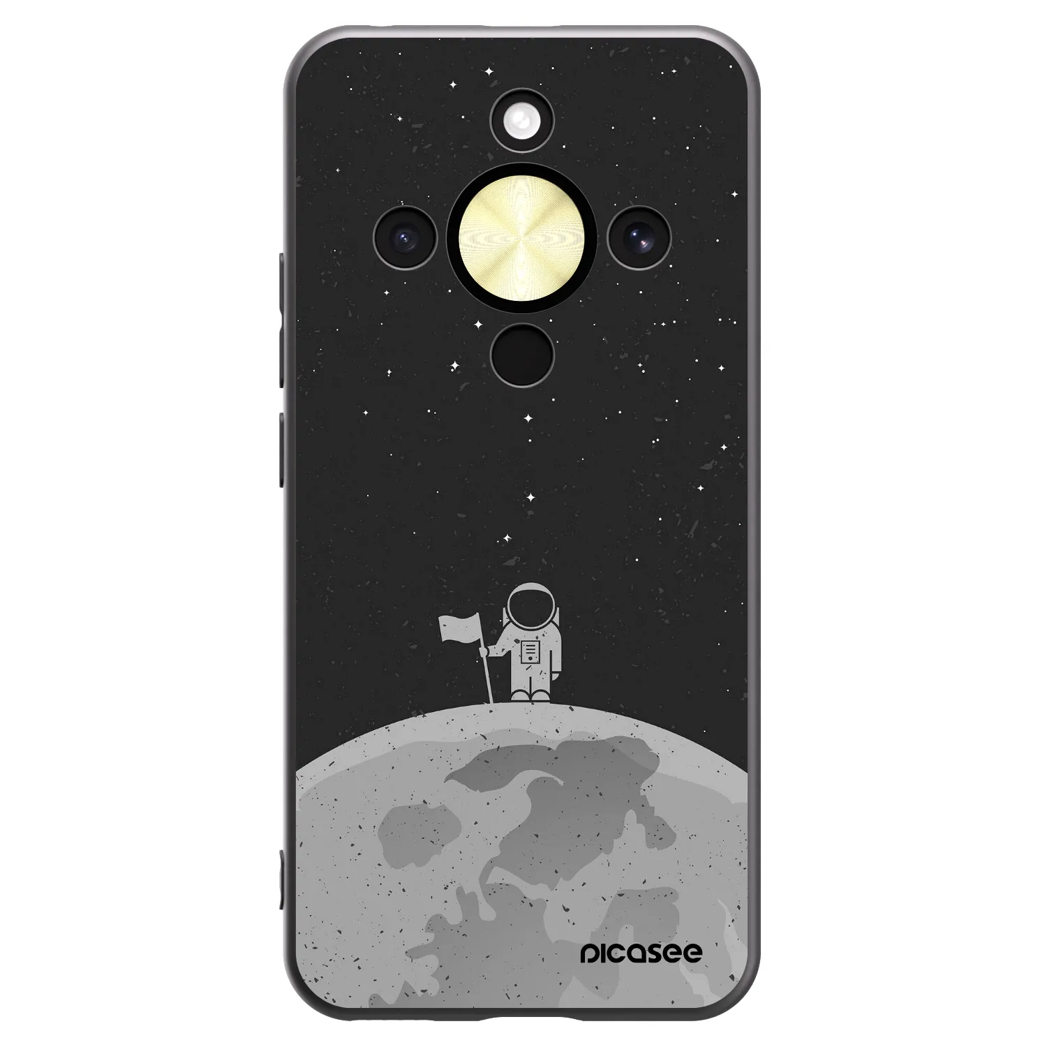 Picasee crna silikonska maskica za Honor Magic8 Lite 5G - Astronaut