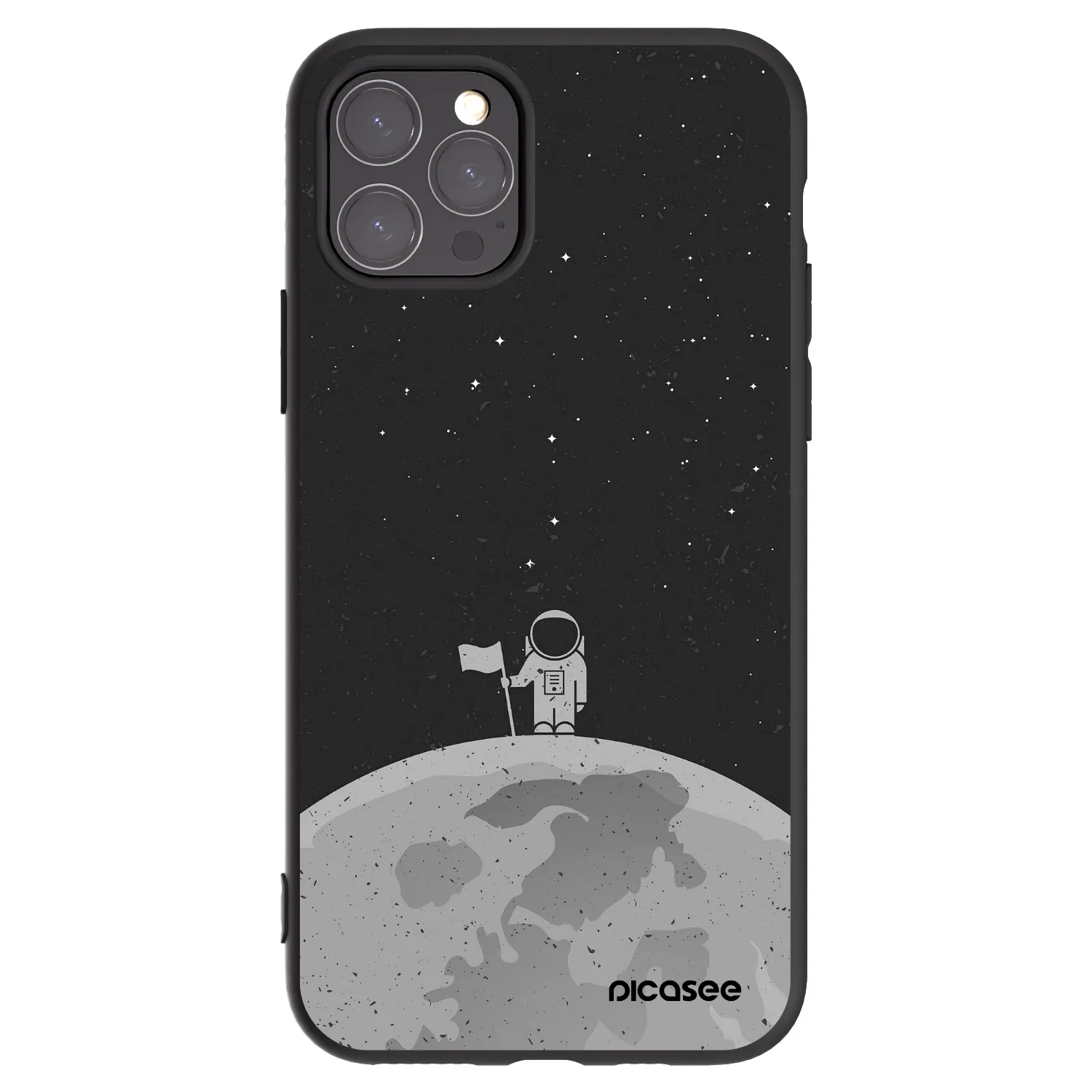 Picasee crna silikonska maskica za Apple iPhone 11 Pro - Astronaut