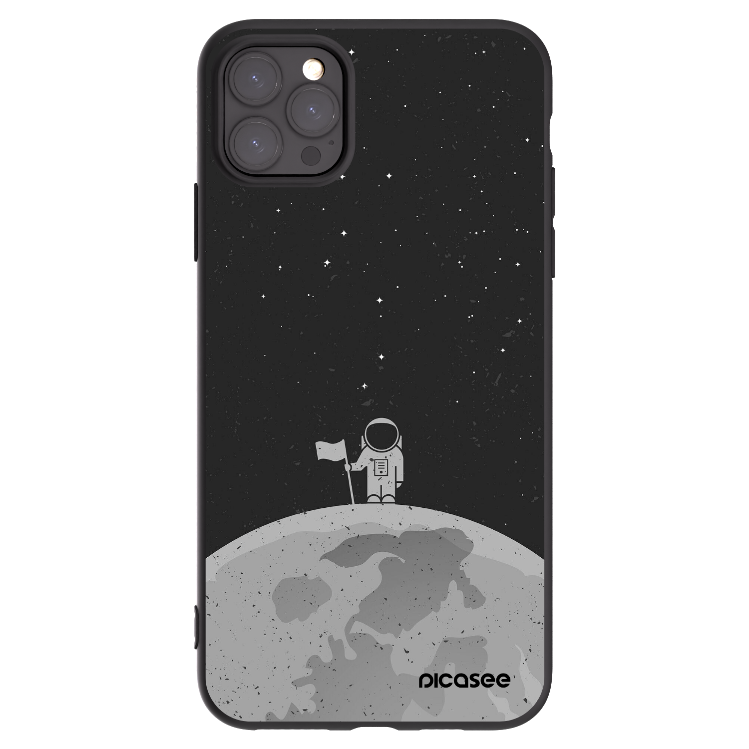 Picasee crna silikonska maskica za Apple iPhone 11 Pro Max - Astronaut