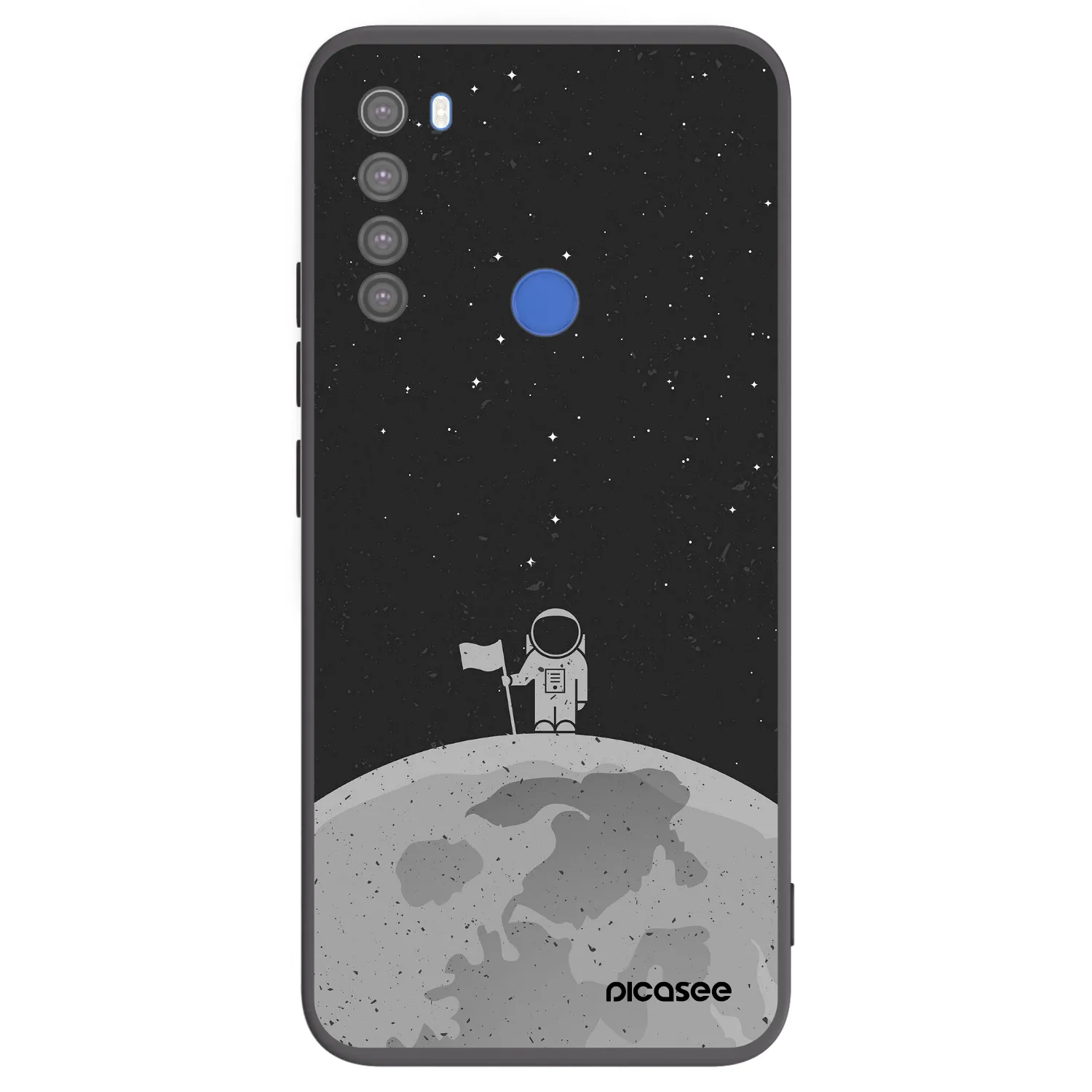 Picasee crna silikonska maskica za Xiaomi Redmi Note 8T - Astronaut