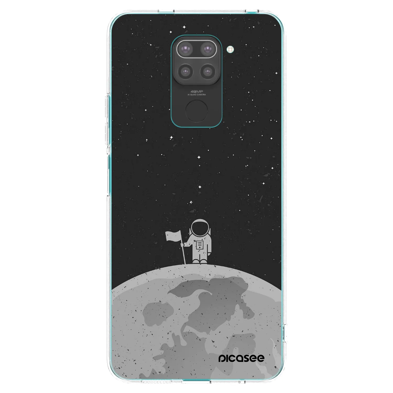 Picasee crna silikonska maskica za Xiaomi Redmi Note 9 - Astronaut