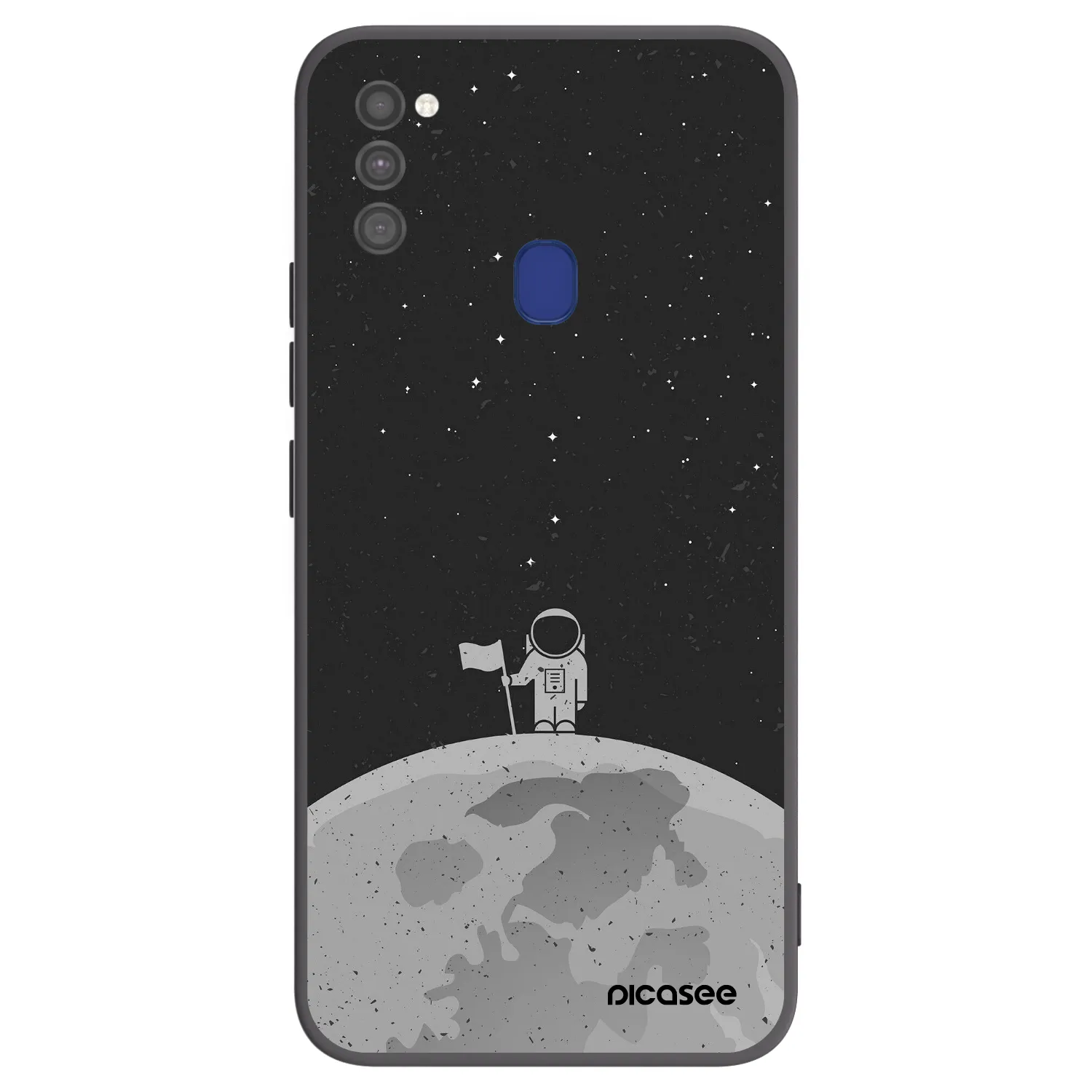 Picasee crna silikonska maskica za Samsung Galaxy M21 M215F - Astronaut