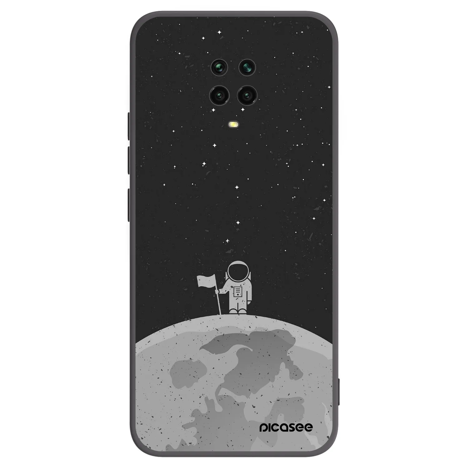 Picasee crna silikonska maskica za Xiaomi Redmi Note 9S - Astronaut
