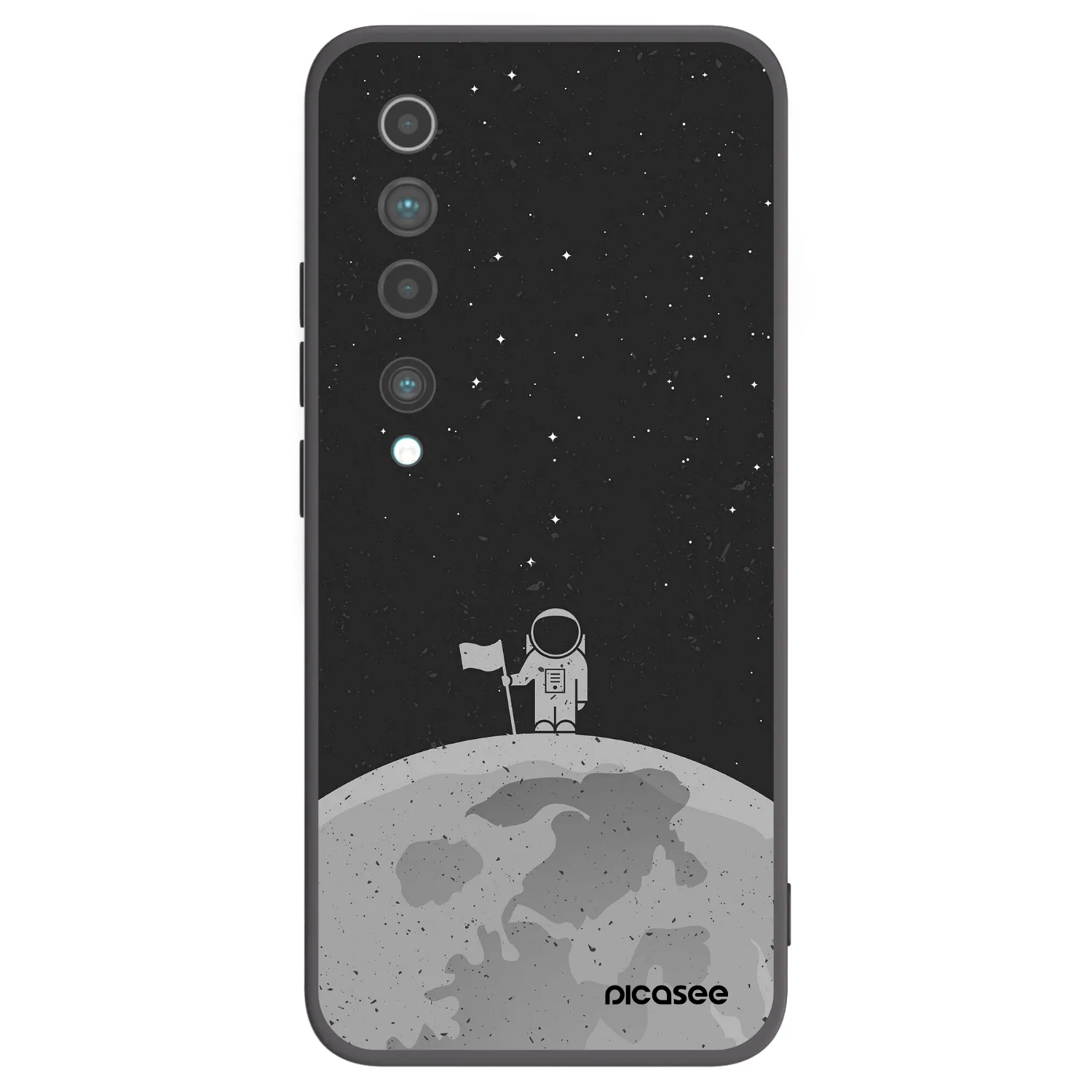 Picasee crna silikonska maskica za Xiaomi Mi 10 - Astronaut