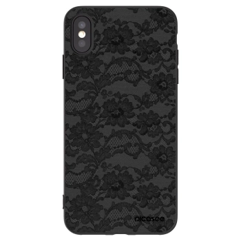 Picasee crna silikonska maskica za Apple iPhone XS Max - Dark Elegance