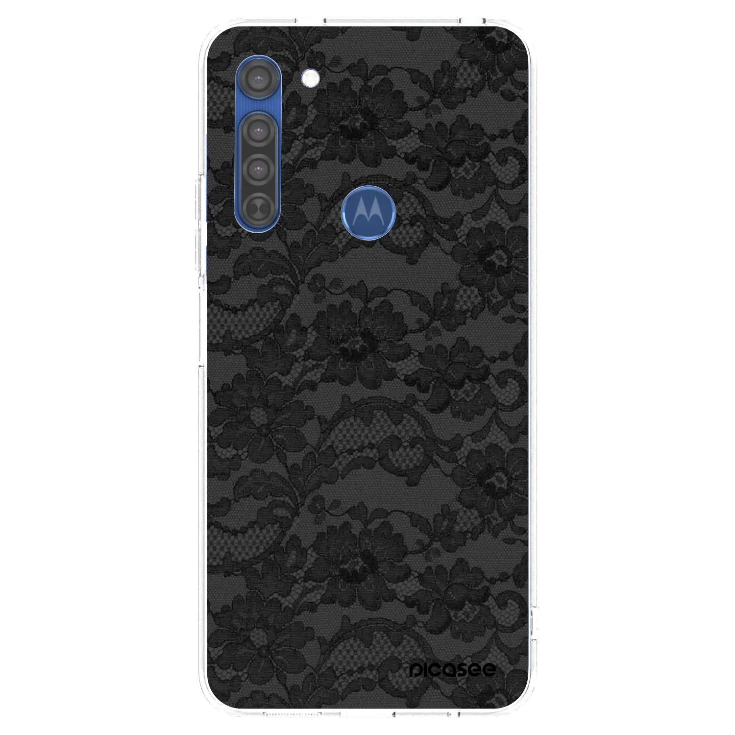 Picasee silikonska prozirna maskica za Motorola Moto G8 - Dark Elegance