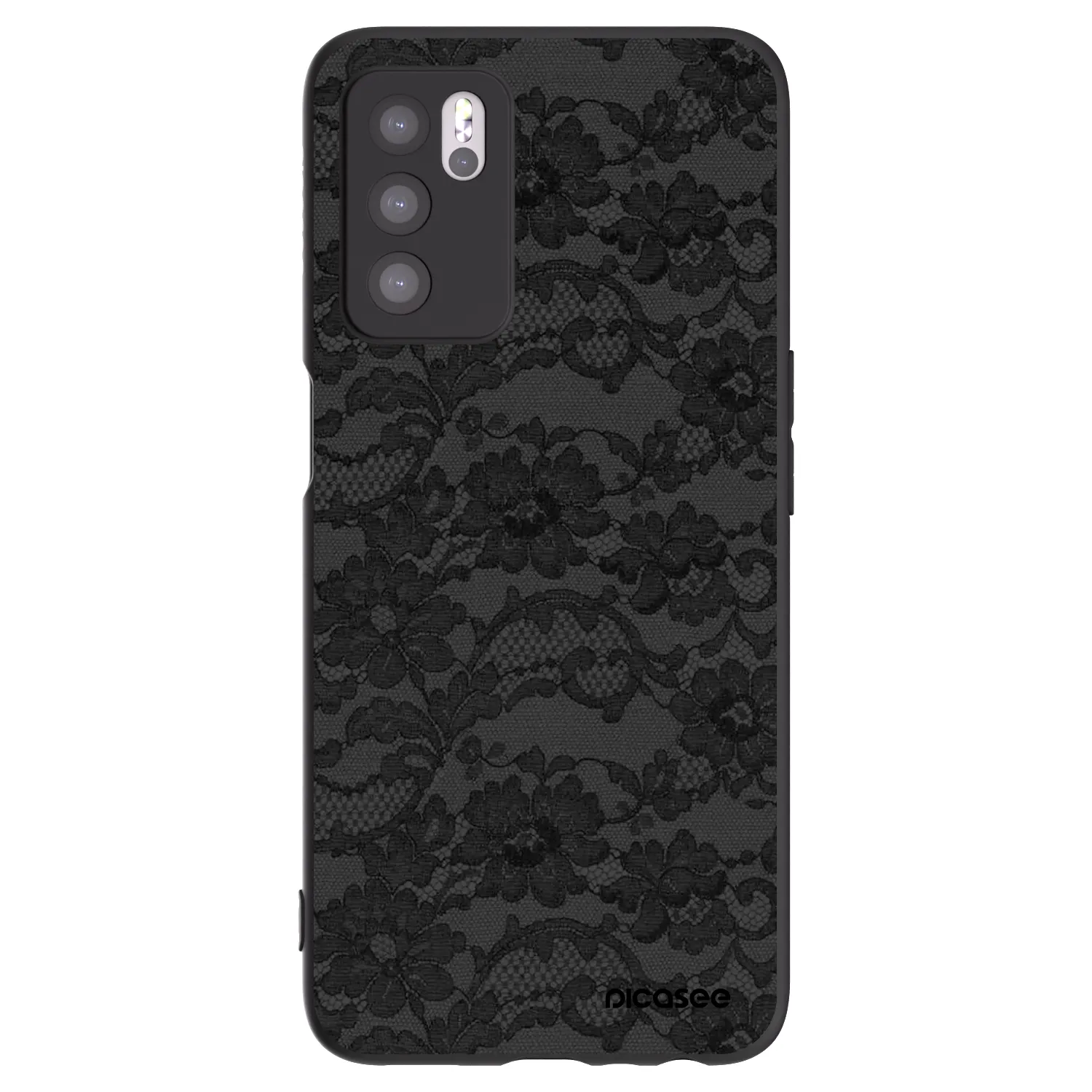 Picasee crna silikonska maskica za OPPO A16s - Dark Elegance