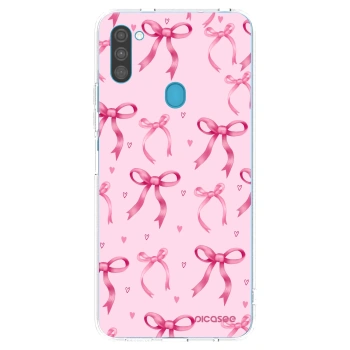 Picasee silikonska prozirna maskica za Samsung Galaxy M11 - Bow Aesthetic