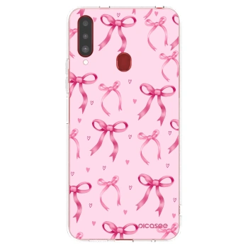 Picasee silikonska prozirna maskica za Samsung Galaxy A20s - Bow Aesthetic