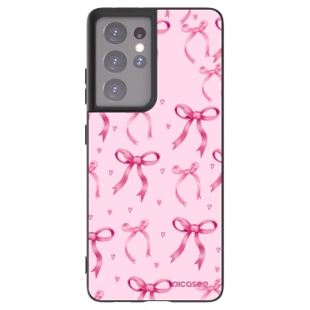 Picasee crna silikonska maskica za Samsung Galaxy S21 Ultra 5G G998B - Bow Aesthetic