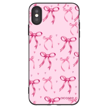 Picasee crna silikonska maskica za Apple iPhone XS Max - Bow Aesthetic