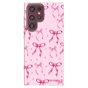 Picasee silikonska prozirna maskica za Samsung Galaxy S22 Ultra 5G - Bow Aesthetic