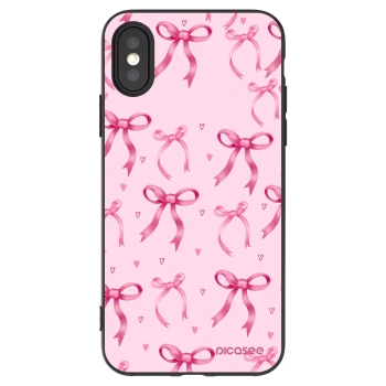Picasee crna silikonska maskica za Apple iPhone X/XS - Bow Aesthetic