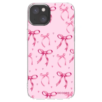Picasee silikonska prozirna maskica za Apple iPhone 15 Plus - Bow Aesthetic